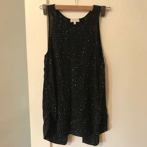 Aritzia 100% silk patterned tank top open back